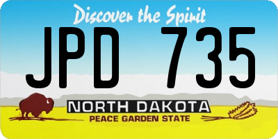 ND license plate JPD735