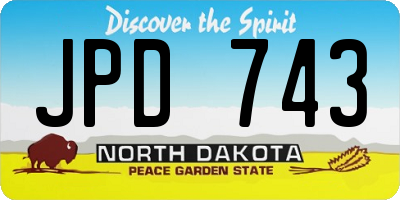 ND license plate JPD743
