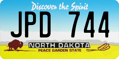 ND license plate JPD744