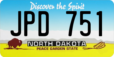 ND license plate JPD751