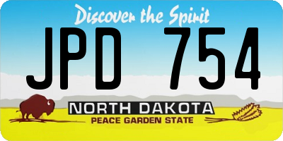 ND license plate JPD754