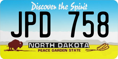 ND license plate JPD758