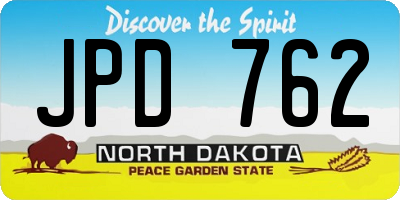 ND license plate JPD762
