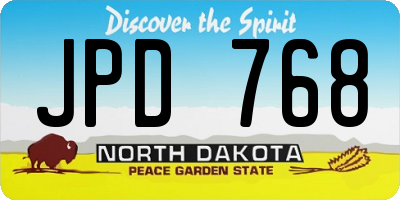 ND license plate JPD768