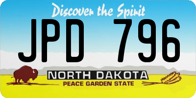 ND license plate JPD796