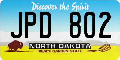 ND license plate JPD802
