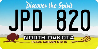 ND license plate JPD820