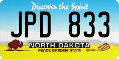 ND license plate JPD833