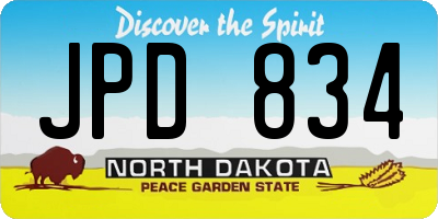 ND license plate JPD834