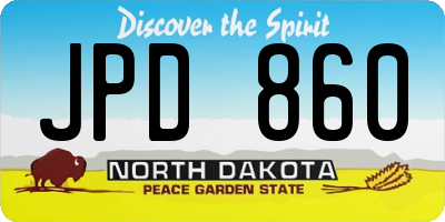 ND license plate JPD860