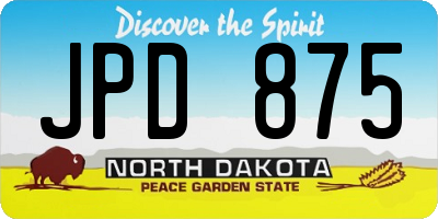 ND license plate JPD875