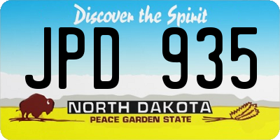 ND license plate JPD935
