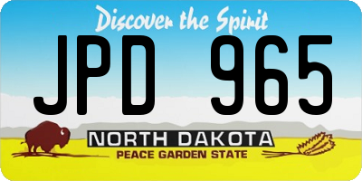 ND license plate JPD965