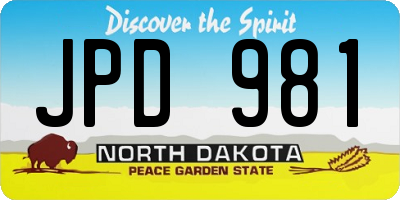 ND license plate JPD981