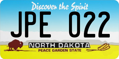 ND license plate JPE022