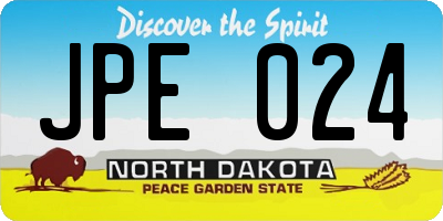 ND license plate JPE024