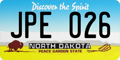 ND license plate JPE026