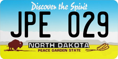 ND license plate JPE029