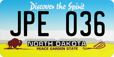 ND license plate JPE036