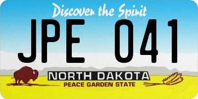 ND license plate JPE041