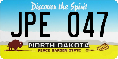 ND license plate JPE047
