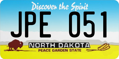 ND license plate JPE051