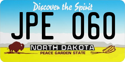 ND license plate JPE060