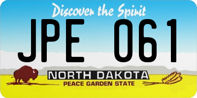 ND license plate JPE061