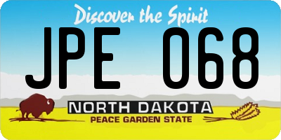 ND license plate JPE068