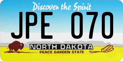 ND license plate JPE070