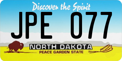 ND license plate JPE077