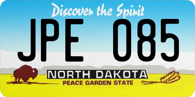 ND license plate JPE085