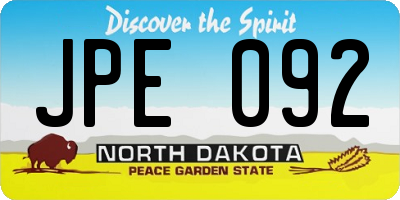 ND license plate JPE092