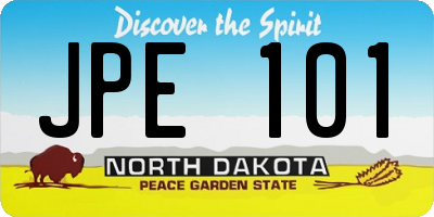 ND license plate JPE101