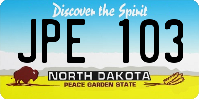 ND license plate JPE103