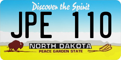 ND license plate JPE110