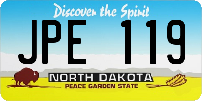 ND license plate JPE119