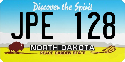 ND license plate JPE128