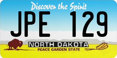 ND license plate JPE129