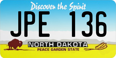 ND license plate JPE136