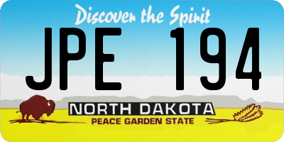 ND license plate JPE194