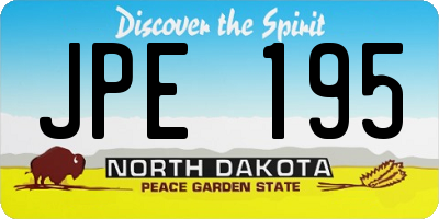 ND license plate JPE195