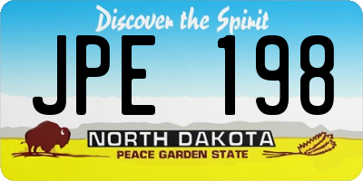 ND license plate JPE198