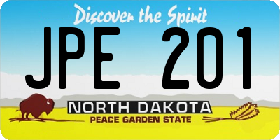 ND license plate JPE201