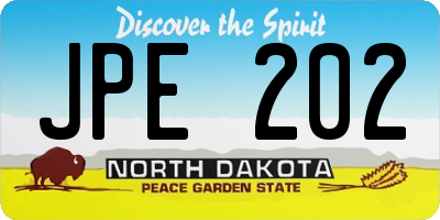 ND license plate JPE202