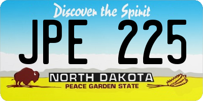 ND license plate JPE225