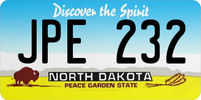 ND license plate JPE232