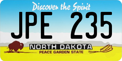 ND license plate JPE235