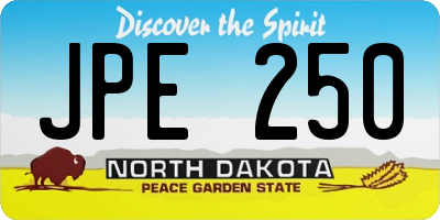 ND license plate JPE250