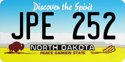 ND license plate JPE252